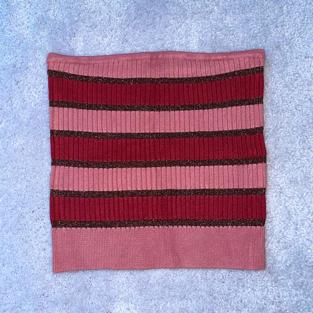 Striped Sparkle Tube Top